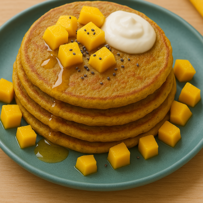 Multigrain Mango Pancakes