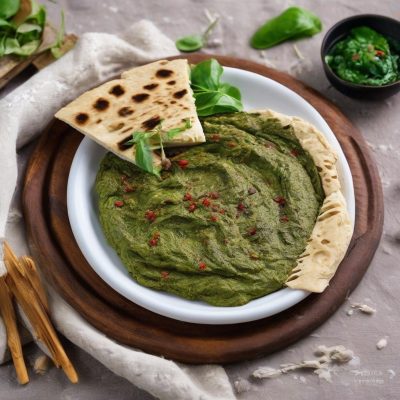 Multigrain pita bread with Spinach Hummus