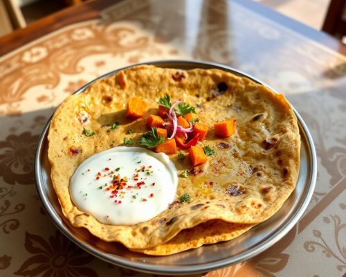 Vegetables Sweet Potato Paratha (1)