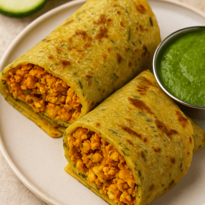 Zucchini Paneer masala wrap (1)